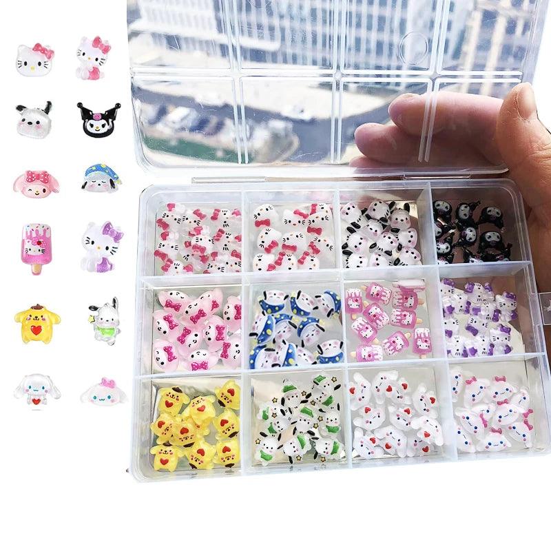 Sanrioed Hello Kitty DIY Nail Art Jewelry Decor Kawaii Kuromi Charms For Manicure DIY Nail Parts Rhinestone Toy Gift for Girls - HighGloss Shop