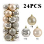 24/pcs 8CM Christmas Ball Ornaments Set Painted Plastics Christmas Tree Pendant Decoration Christmas Decoration Accessories