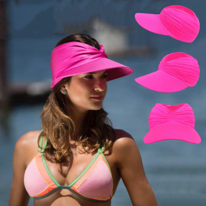 Cap Beach sun hat women big head 56-65 size spring summer new hollow top hat 50+ sun hat girls high elastic outdoor sports hats