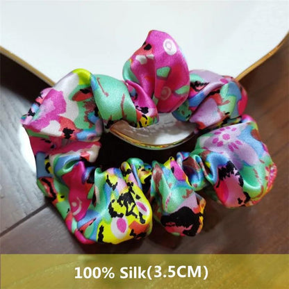 Heavyweight 100% Pure Silk Handmade Hair Scrunchies For Women Fashion Hair Ties Soft Hairbands New Girls Hair Accessoires