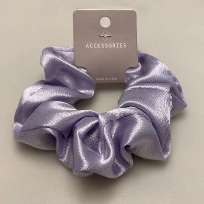 2023 Fashion Satin Scrunchie Women Silk Hair Tie Elastic Hair Bands Girls black Hairbands Hair Rope Crunchie For Hair Accessorie