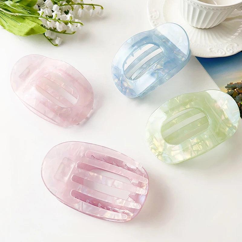 Hair Clips For Thick Hair Flat Claw Clips Strong Grip Bendable Teeth Comfortable Curved Design For All Hair Textures