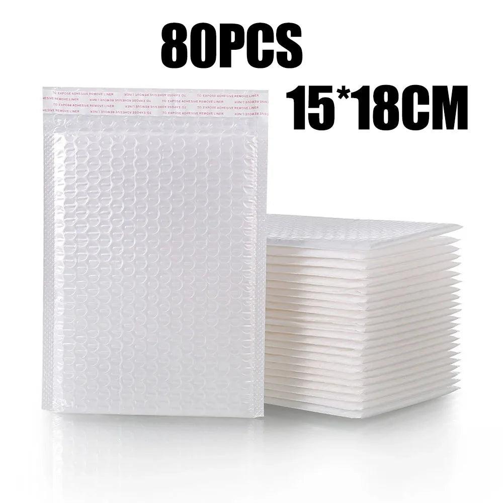 80pcs Bubble Mailers Wholesale White Padded Envelope for Packaging Mailing Gift Self Seal Shipping Bags Bubble Envelope