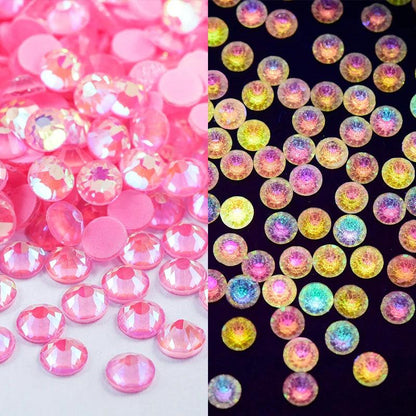 Glitter Neon Non Hotfix Rhinestones purpurina DIY Nail Art Crystals uñas Strass Gems стразы 네일파츠 for Nail Charms Dress vestidos