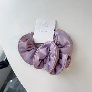 Korean StyleSatin Silk Double Cloth Satain Large Scrunchies Hair Accessories for Women High-end Elastic Bands for Girls