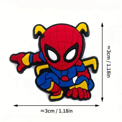 Miniso Spider-Man Shoe Charms Set For Clog Sandals Cute Sports Style Pvc Drip Molding Hole Shoes Accessories Party Gifts