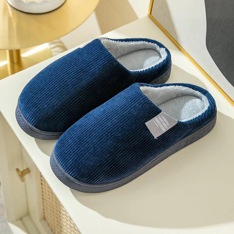 Thick Sole Home Indoor Outside Men And Women Couples Winter Household Warm Fluffy Slippers High Heels Plush Cotton Shoes Ladies