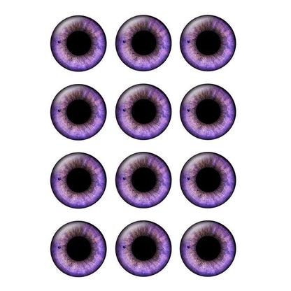 24pcs/bag 14mm Purple Pupil Eyes Chips Suitable for Blythe Doll Glass Cabochons DIY Accessories Bulk Items Wholesale H216