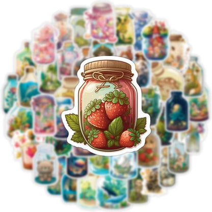 10/30/50pcs INS Style Bottle World Animal Plant Cartoon Stickers Aesthetic Water Bottle Laptop Decoration Cute Sticker Kids Toy