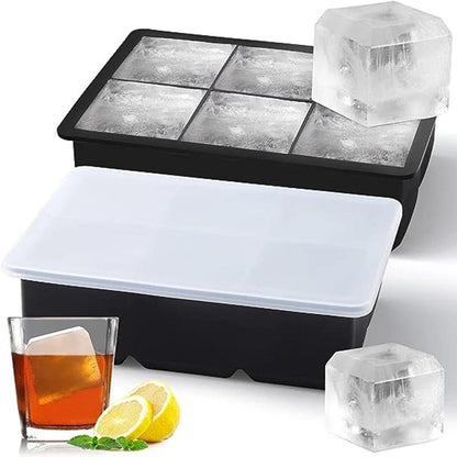 4/6/8/15 Grid Big Ice Tray Mold Giant Jumbo Large Food Grade Silicone Ice Cube Square Tray Mold DIY Ice Maker Ice Cube Tray