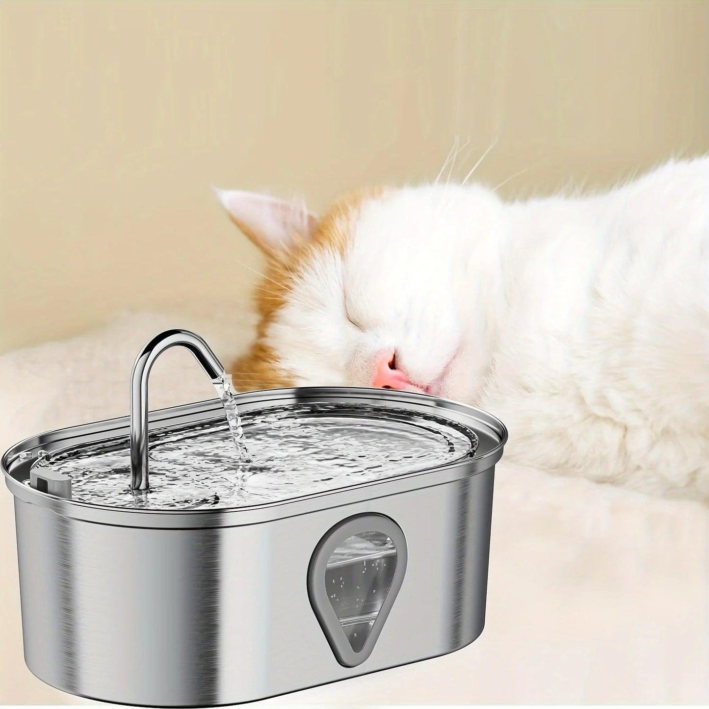 3.5L large capacity pet water dispenser automatic stainless steel cat water fountain with LED Lighting - HighGloss Shop