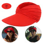 Cap Beach sun hat women big head 56-65 size spring summer new hollow top hat 50+ sun hat girls high elastic outdoor sports hats