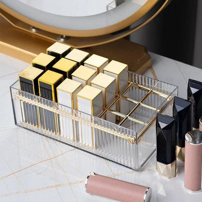 18-grids Luxury Lipstick Storage Box Transparent Portable Makeup Holder Plastic High-capacity Cosmetics Case Desktop Organizer