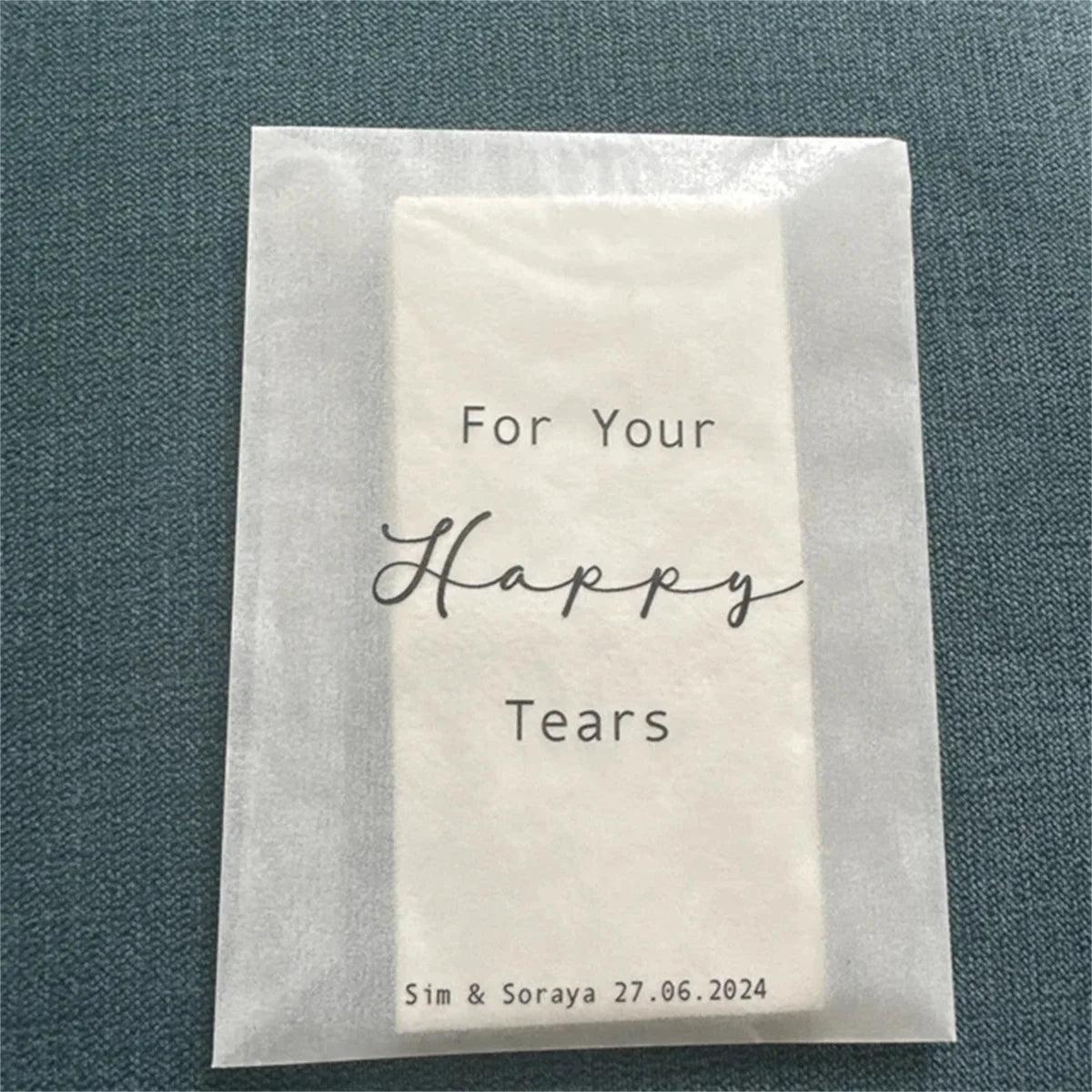 Any Design Personalised Wedding Tissue Packs | Personalised Wedding Confetti Packs | Happy Tears | Confetti Packs | Tissue Packe