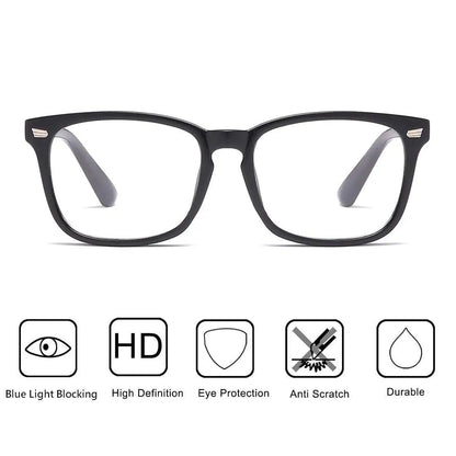 Blue Light Blocking Glasses Square Nerd Eyeglasses Frame Anti Blue Ray Computer Game Glasses - HighGloss Shop