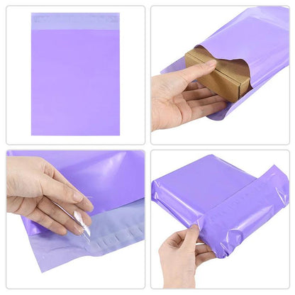 10 Pcs White Purple Self Sealing Mailers Bags Shipping Express Bag Clothing Waterproof Mailing Bags Small Business Packaging Bag