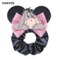 New Chic Disney Mickey Mouse Ears Hair Scrunchies Sequins 4"Bows Elastic Headband Women Velvet Girls DIY Hair Accessories Gift