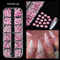 12Gird 3D Glass AB Crystal Nail Art Rhinestones Kit Flatback Round Bead Charm Gem Stones Jewelry Diamond with Tools for Nail Art