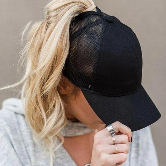 2023 New Summer Camouflage Mesh Trucker Hat Snapback Cap Chapeau Femme Fashion Messy Hair Bun Ponytail Baseball Caps for Women