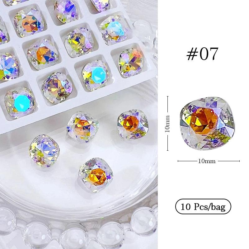 1Bag 3D Heart Nail Rhinestones Water ripple flat bottom love Charms Crystal Nail Art Decorations Gem Kawaii Resin Nails Gems