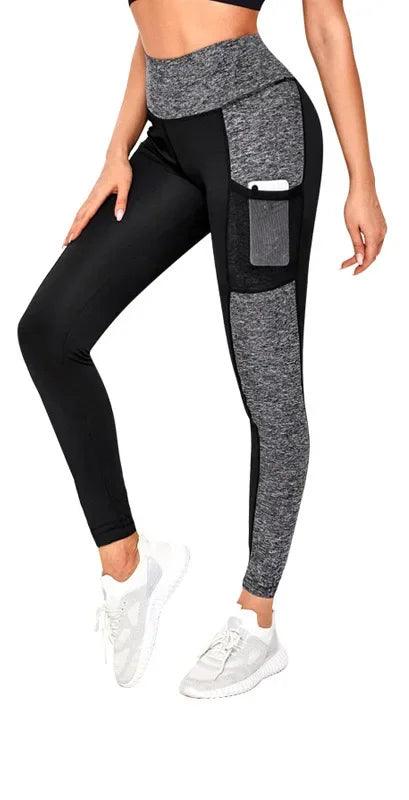 Plus Size Pocket Yoga Pants Women Solid Fitness Sports Leggings High Waist Elastic Gym Tights Female Running Trousers XXXL