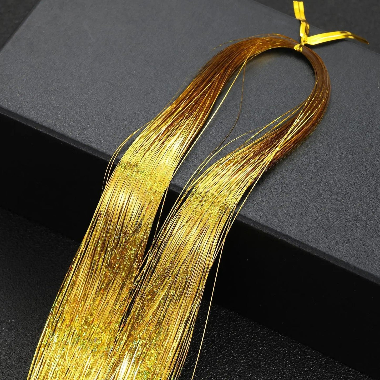 93cm Colorful Bling Hair Extension Accessories Laser Gold Shiny Metallic Wire Hair Extensions DIY Retro Hip-hop Hair Braid Tool