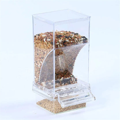 No Mess Bird Feeders Automatic Parrot Feeder Drinker Acrylic Seed Food Container Cage Accessories For Small And Medium Parakeets