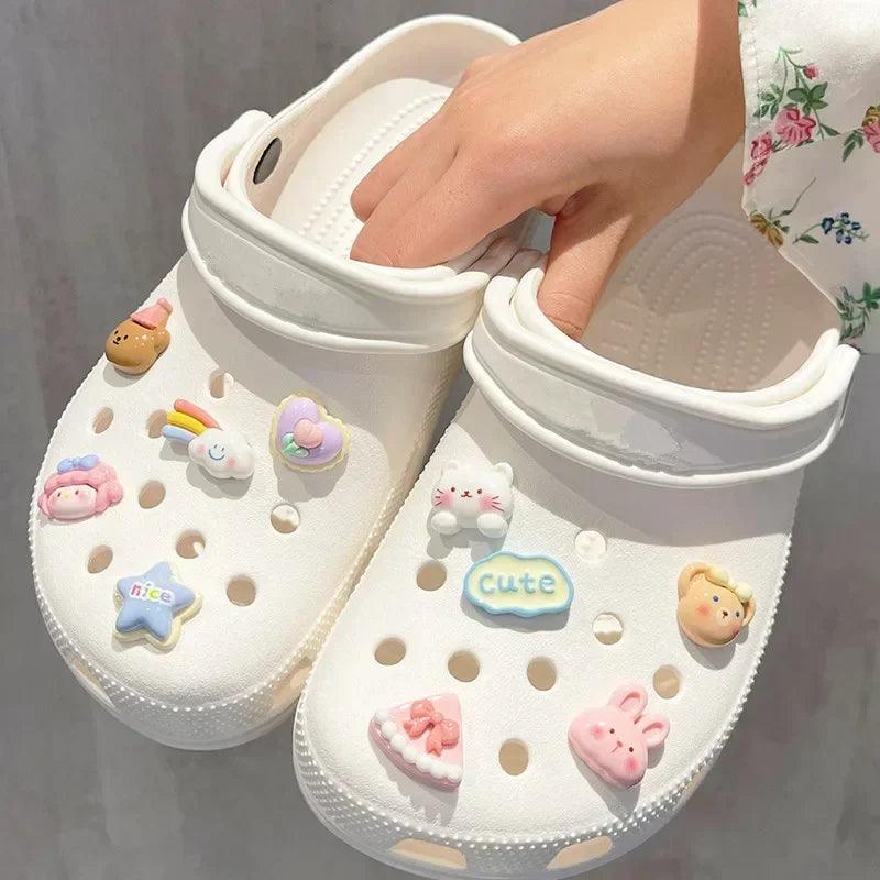 2024 New Shoe Accessories Hole Charms Shoes Flower Shoe Buckle Decoration Transparent Cute Boy Girl Accessories Cartoon Diy