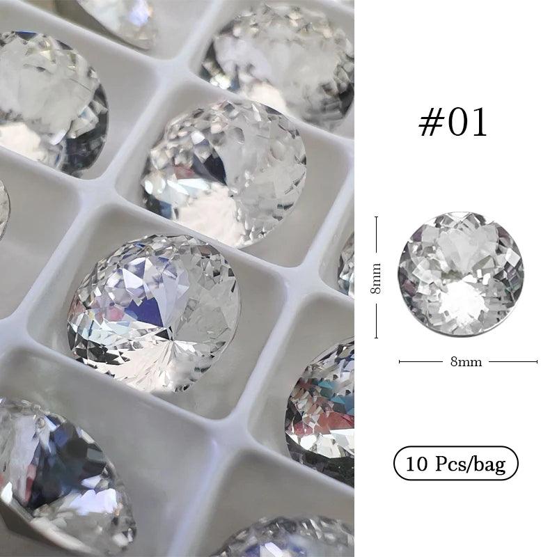 1Bag 3D Heart Nail Rhinestones Water ripple flat bottom love Charms Crystal Nail Art Decorations Gem Kawaii Resin Nails Gems