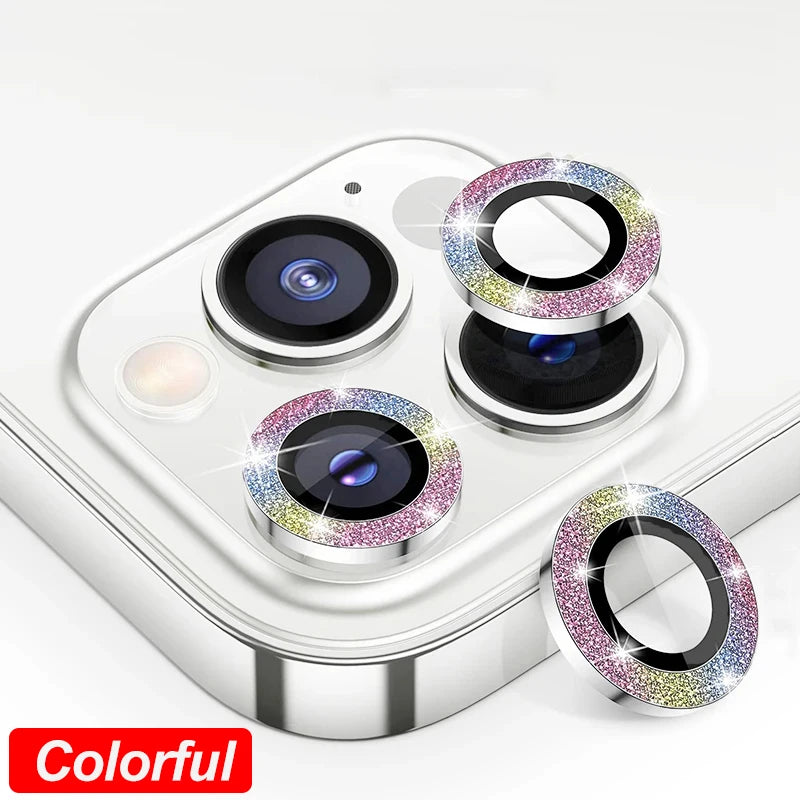 Camera Lens Protector For iPhone 11 12 13 Pro Max Mini 14 15 Pro Max Diamond Metal Protective Glass For iPhone 14 15 Plus Lens