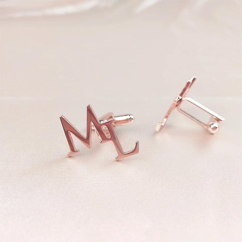 Custom Initials Cufflinks for Men Wedding Groom Suit Buttons Gentleman Cufflinks Personalize Cufflinks for Men's Accessories