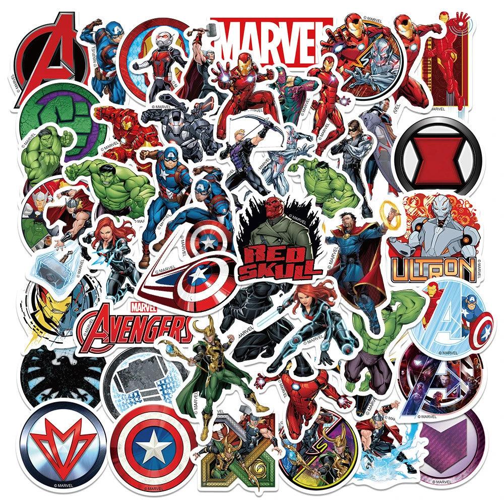 10/30/50/100pcs Disney Marvel The Avengers Superhero Stickers Decals Laptop Motorcycle Phone Car Waterproof Sticker Kids Toy