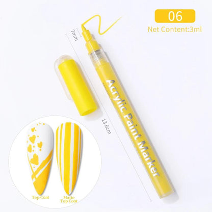 Nail Art Drawing Graffiti Pen Waterproof Painting Liner Brush DIY 3D Abstract Lines Fine Details Flower Leaf Nail Manicure Tools