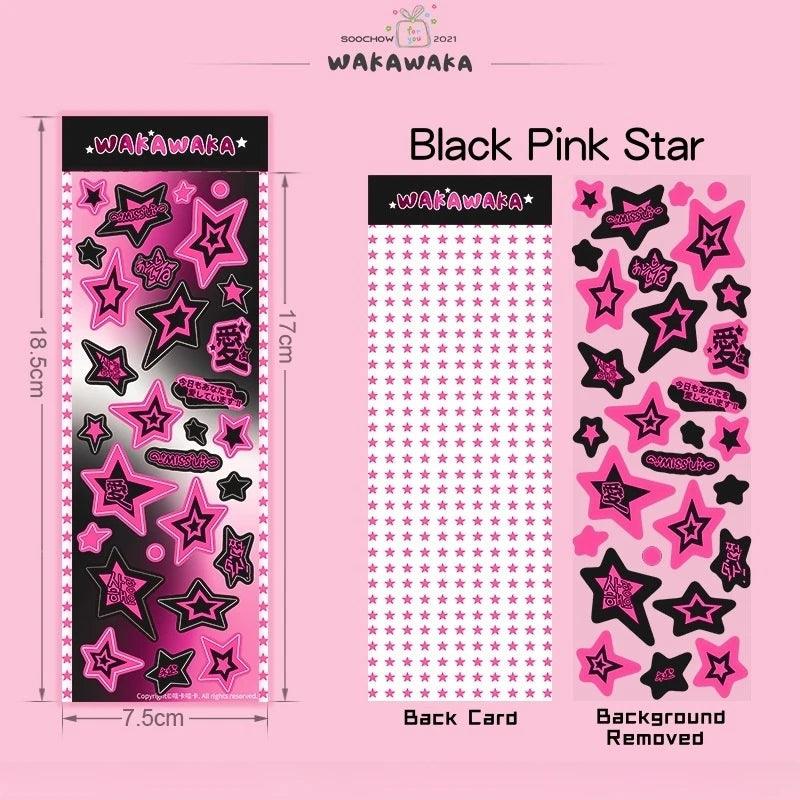 Korean Style Cute Journal stickers Hot KPOP Toploader Decoration Scrapbooking Material Kawaii Star Holographic Deco Seal