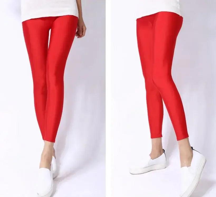 New Spring Autume Solid Candy Neon Leggings for Women High Stretched Female Sexy Legging Pants Girl Clothing Leggins