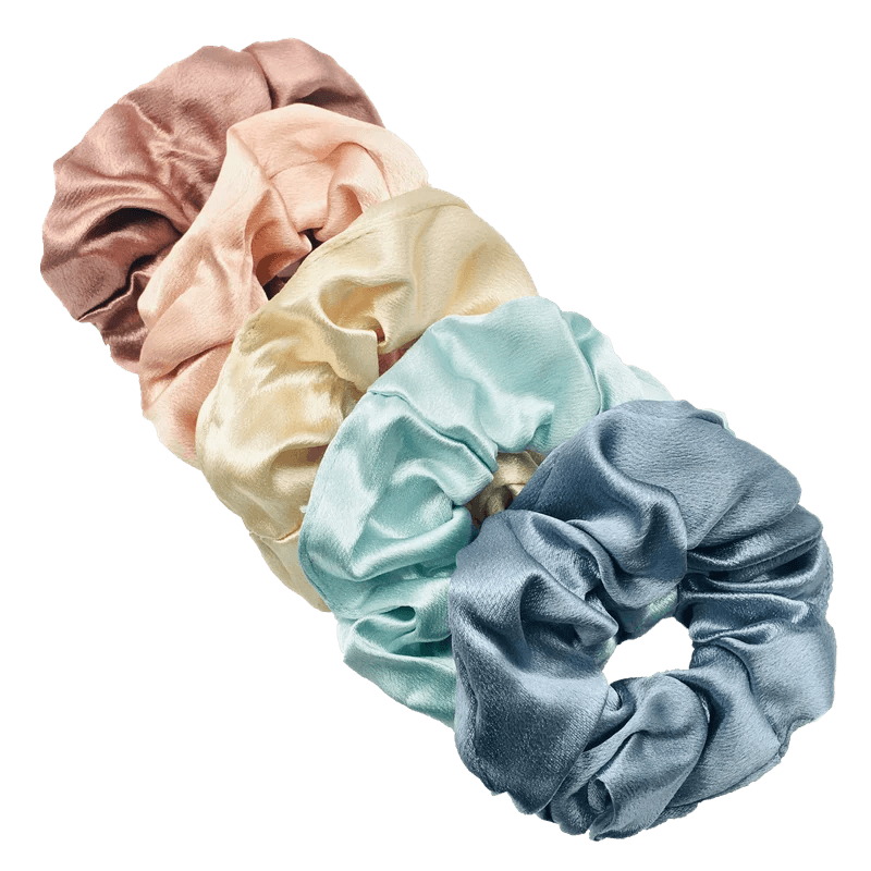 5/1pc Accessoires Women Girls Silky Satin Hair Scrunchies Solid Stretch Elastic Simple Elegant Rubber Band Ponytail Tie low cost