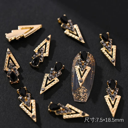 10/20Pcs Classic Full Glitter Rhinestones 3D Cross Nail Charms Luxury Alloy Nail Art Jewelry Manicure Accessories Nail Parts #JE