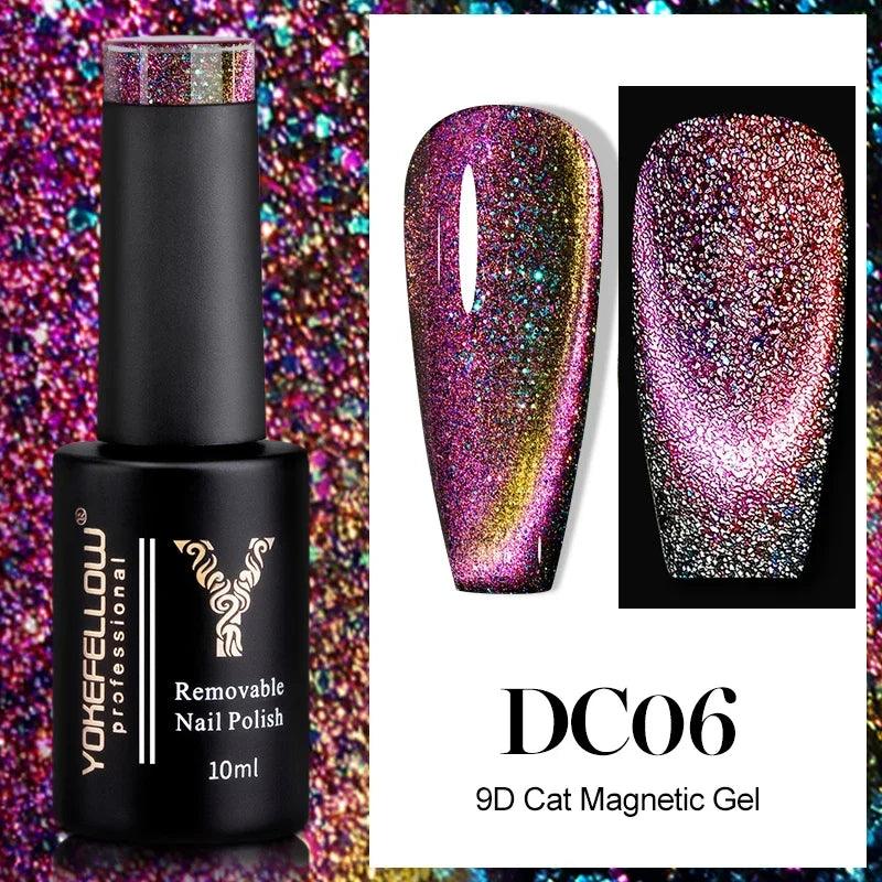 YOKEFELLOW 2024 New Dreamland Cat Eye Gel Nail Polish 10ml Dual Gloss Dreamland Color Soak Off Cat Magnetic UV Gel Varnish DIY