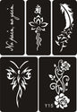 Reusable Henna Tattoo Stencils Totem Rose Slogan Wolf Airbrush Glitter Tattoo Stencil Templates for Arm Wrist Body Painting Art