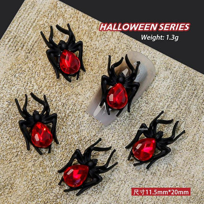 Big Spider Halloween Nail Art Punk Spider Shaped Crystal Rhinestones Halloween Nail Art Jewelry Gems for Manicure Decoration