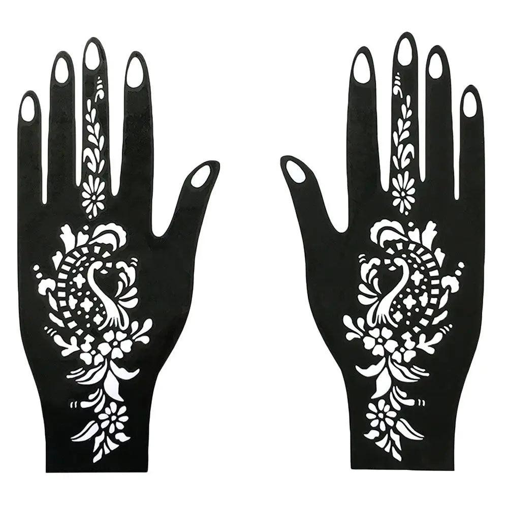 Cool Wedding Tool Hand Foot Temporary Tattoo Body Art Sticker Henna Stencil Tattoo Stencil Template