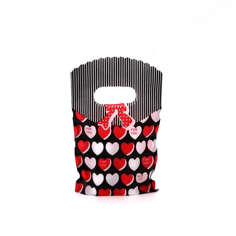 New Fashion Wholesale 50Pcs/Lot 9*15cm Simple Dots Mini Plastic Gift Bag Small Candy Jewelry Packaging Bags With Handles