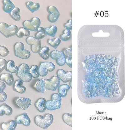 1Bag Mixed Irregular Flat Bottom Silver Crystal Nail Rhinestone Glitter Nail Charm Jewelry Gems Stone Parts Manicure Accessories