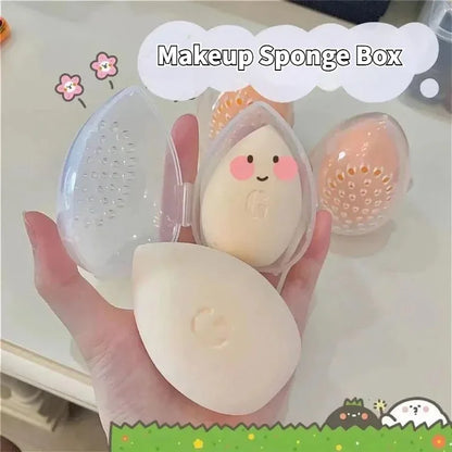 Traveling Makeup Sponge Organizer Box Pink White Egg Shape Plastic Box Powder Sponge Beauty Egg Holder Cosmetics Tools