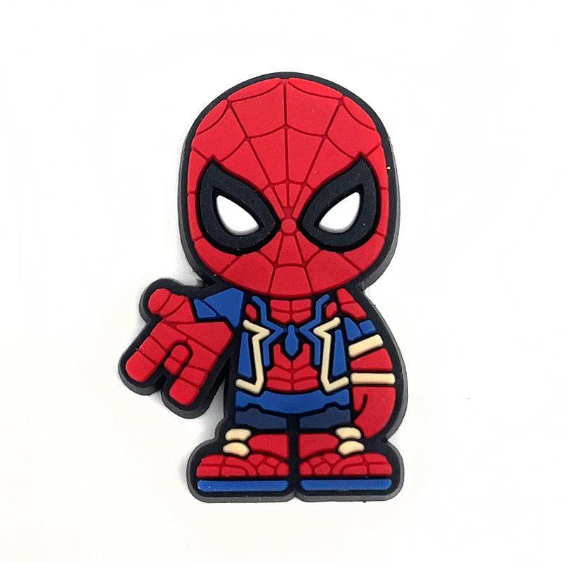 Miniso Spider-Man Shoe Charms Set For Clog Sandals Cute Sports Style Pvc Drip Molding Hole Shoes Accessories Party Gifts