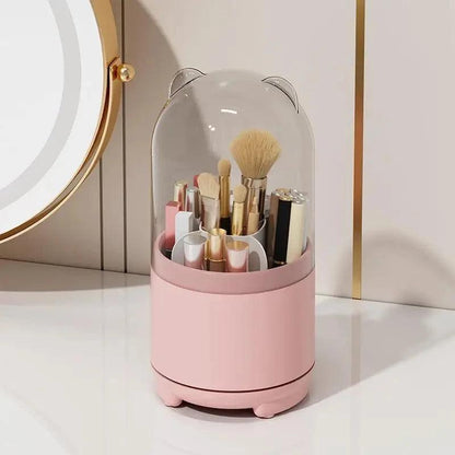 Makeup brush holder with lid 360 degree rotation Makeup brush storage box with lid Makeup storage box dustproof Makeup brush con