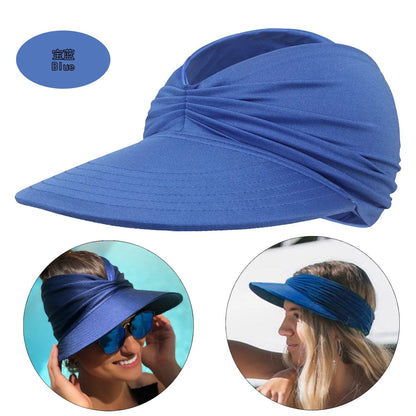 Cap Beach sun hat women big head 56-65 size spring summer new hollow top hat 50+ sun hat girls high elastic outdoor sports hats