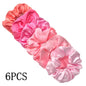 25/10//6pcs Satin Scrunchies Girls Elastic Hair Band Ponytail Holder Ties Rubber Bands Fashion Women Accessories Solid Scrunchy