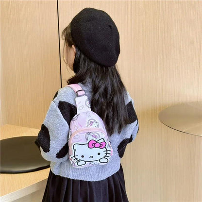 Kawaii Sanrio Hello Kitty Chest Bag Crossbody Bags Kuromi My Melody Cinnamoroll Messenger Shoulder Handbag for Women Toys Girls