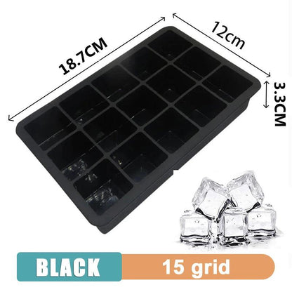 4/6/8/15 Grid Big Ice Tray Mold Giant Jumbo Large Food Grade Silicone Ice Cube Square Tray Mold DIY Ice Maker Ice Cube Tray